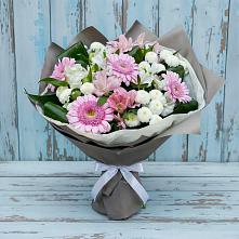 Букет цветов из:  Герберы, Альстромерии и Хризантемы в Бире