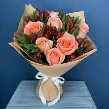 Букет цветов из:  Розы и Альстромерии #REPLACE_PRED# Бире