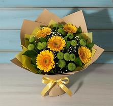Букет цветов из:  Герберы и Хризантемы в Бире