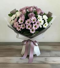 Букет цветов из:  Хризантемы и Розы #REPLACE_PRED# Бире